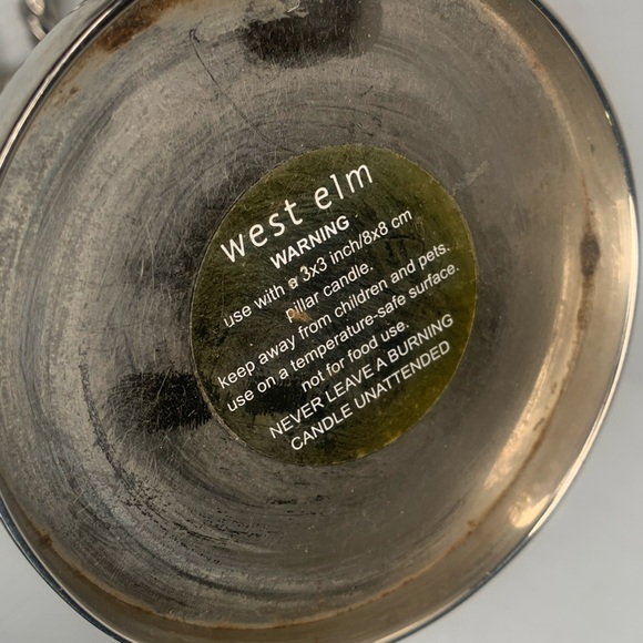 WEST ELM SILVER  DECORATIVE SPIRAL PILLER CANDLE HOLDERS 3x3 size - Picture 9 of 11